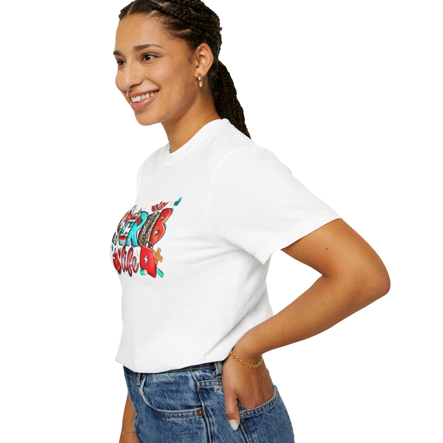 Colorful Unisex Garment-Dyed T-Shirt - Fun Street Art Design