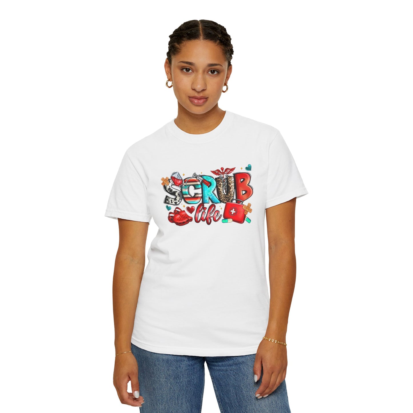 Colorful Unisex Garment-Dyed T-Shirt - Fun Street Art Design