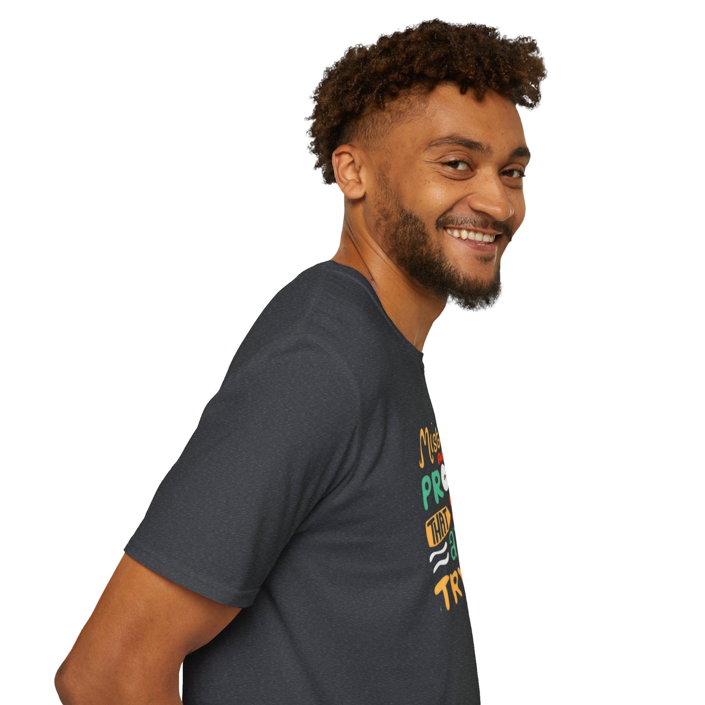 Inspirational Unisex Softstyle T-Shirt - "Mistakes are Proof that You are Trying"