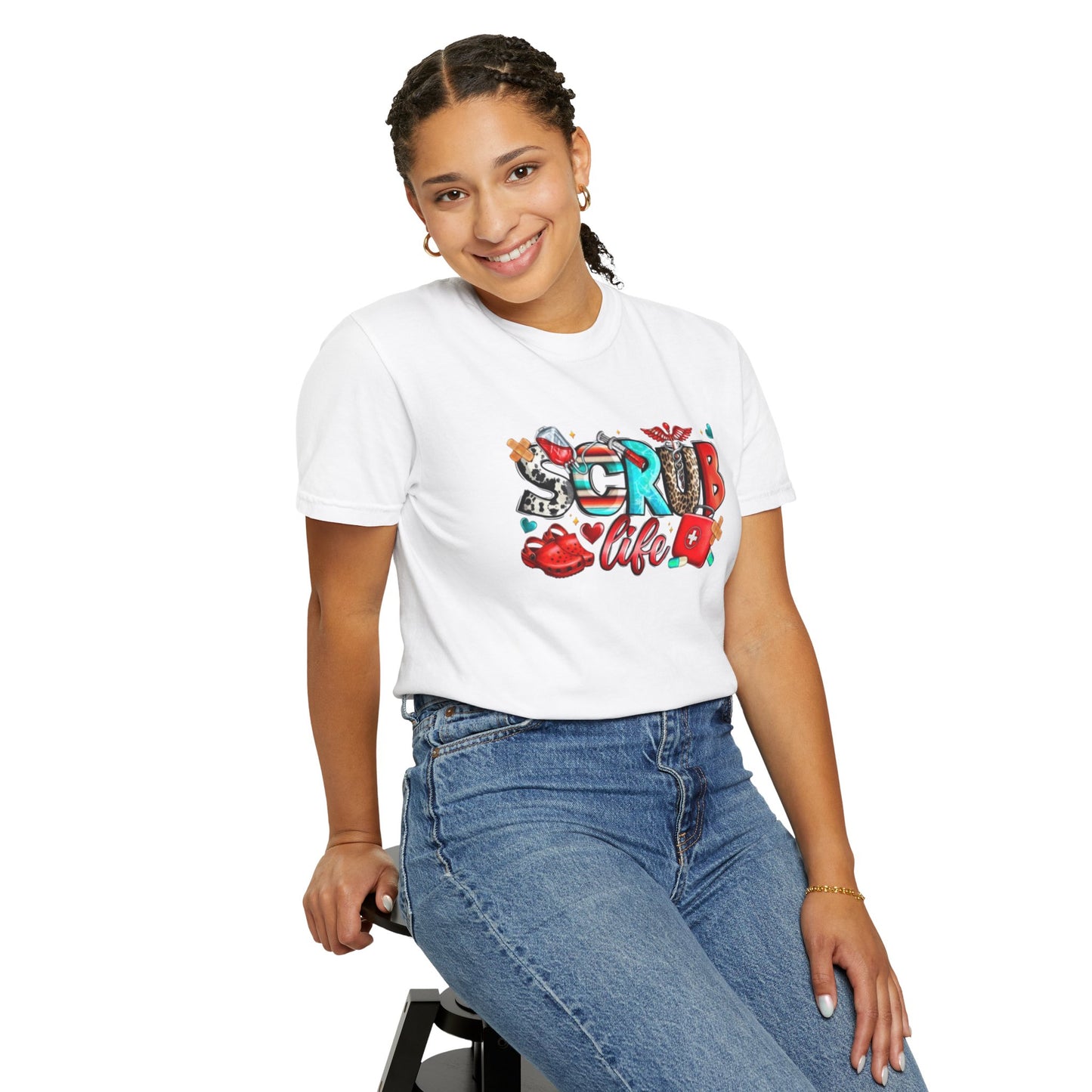 Colorful Unisex Garment-Dyed T-Shirt - Fun Street Art Design