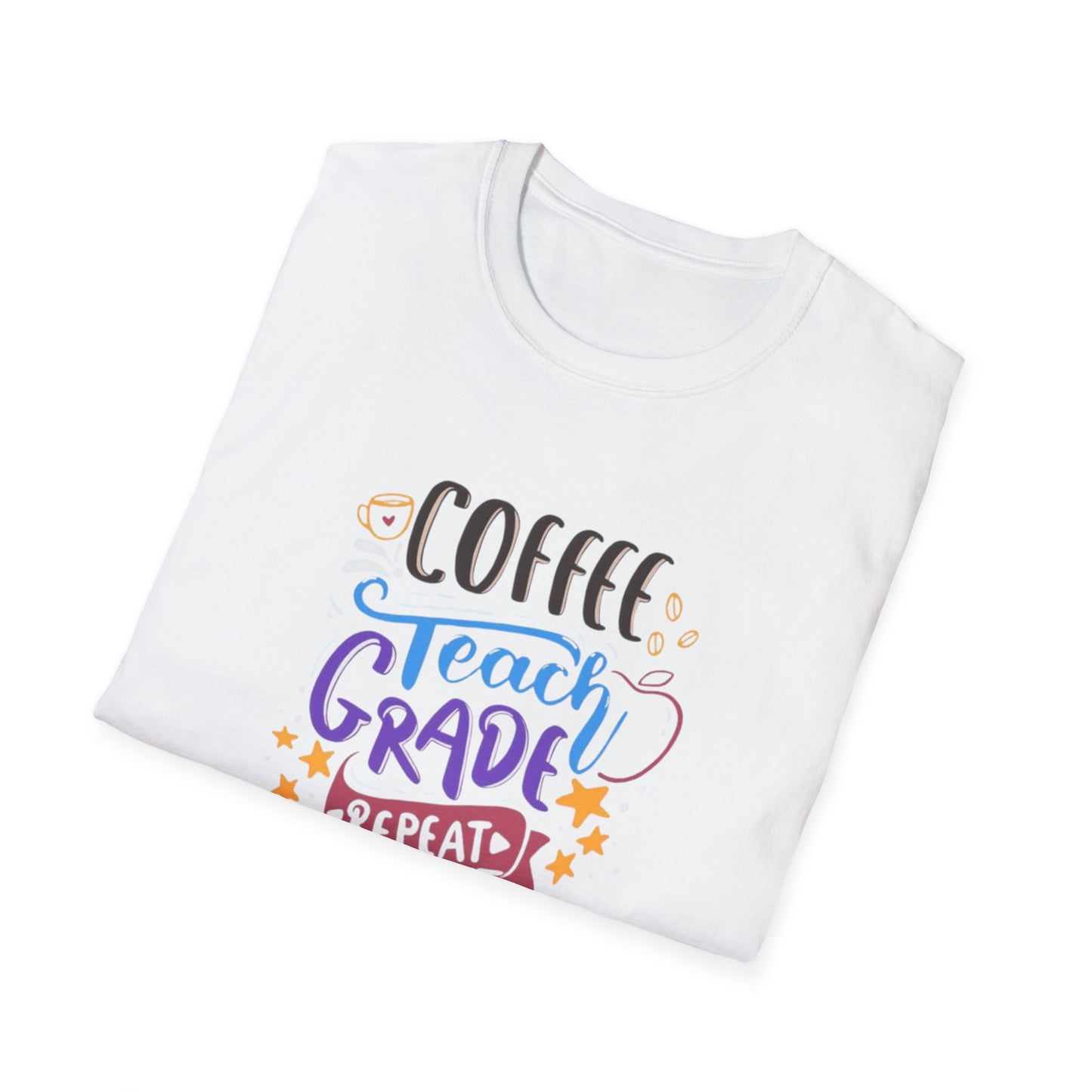 Coffee Teach Grade Repeat Unisex Softstyle T-Shirt