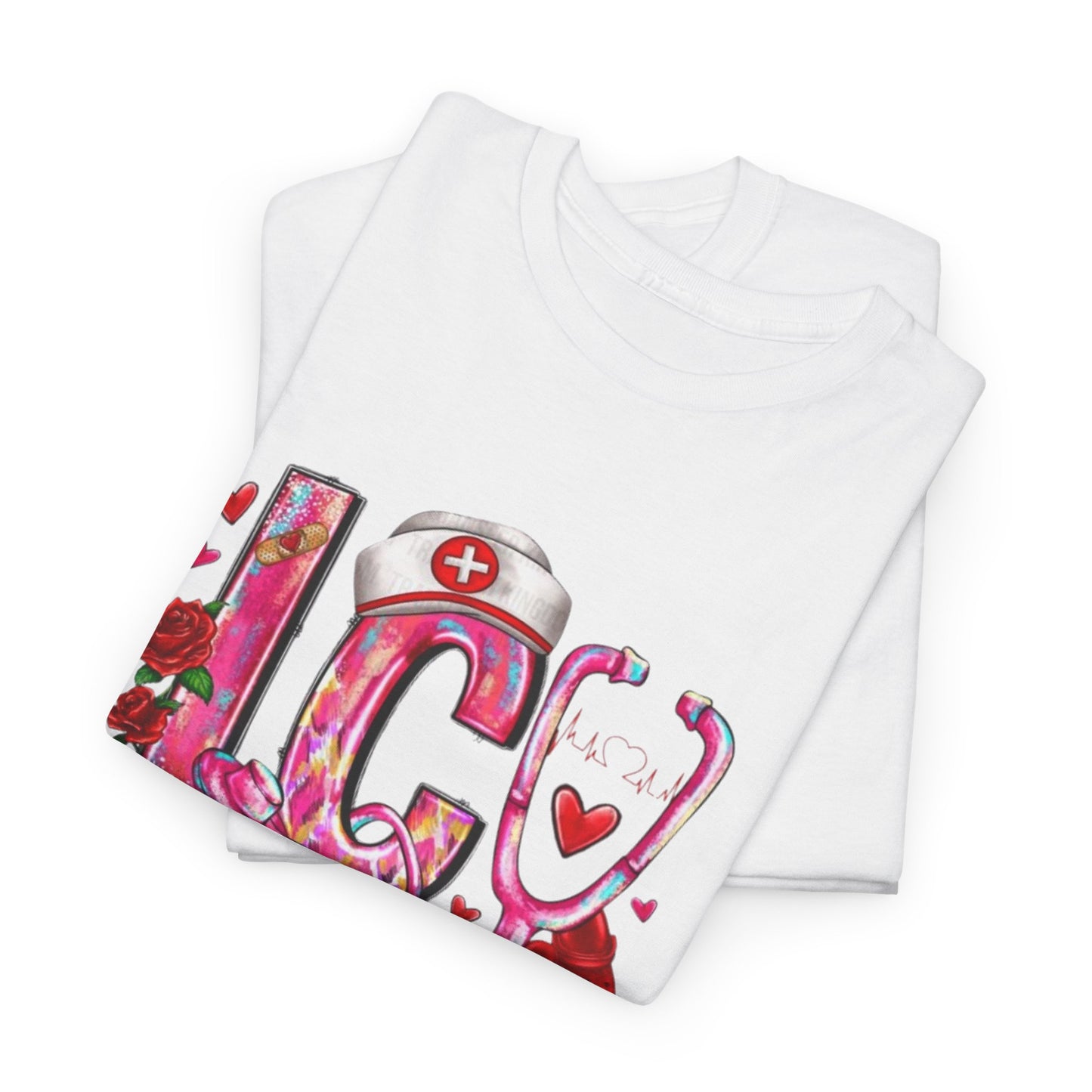 I ❤️ Nurse Unisex Heavy Cotton Tee - Perfect Gift for Healthcare Heroes