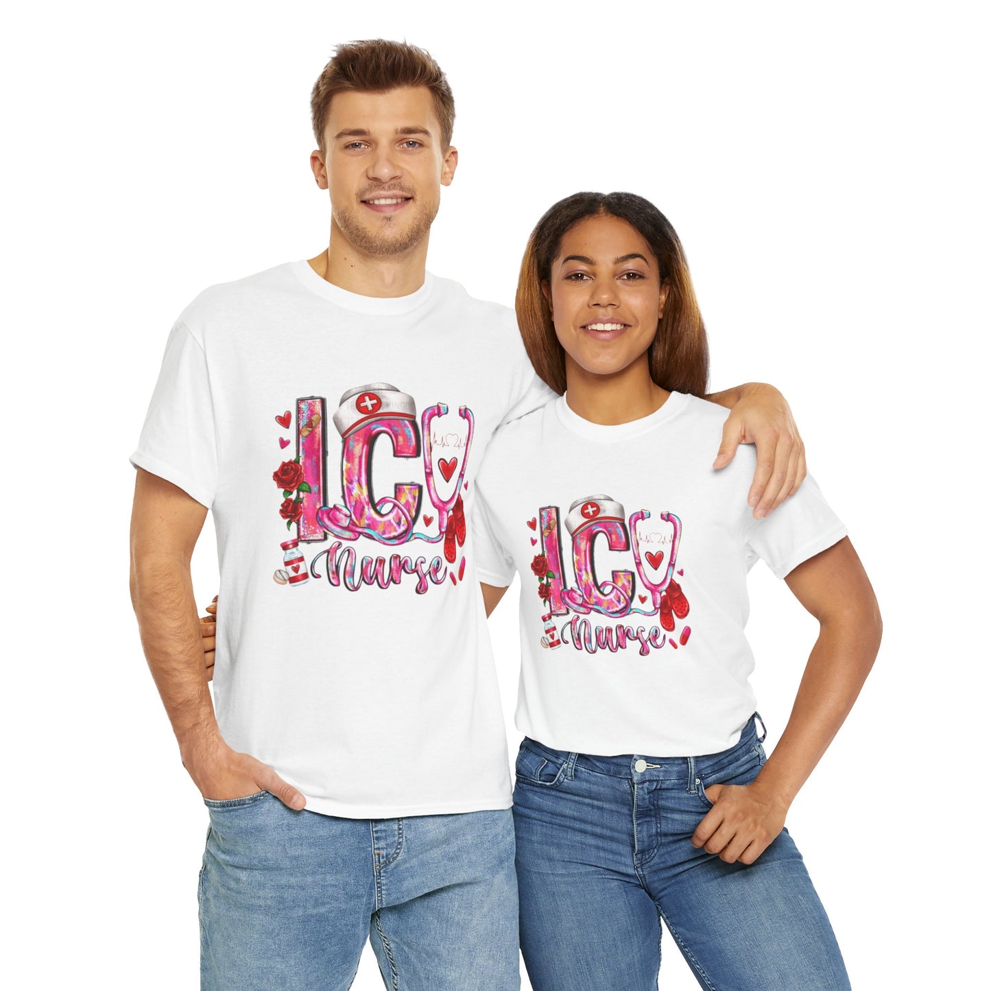 I ❤️ Nurse Unisex Heavy Cotton Tee - Perfect Gift for Healthcare Heroes