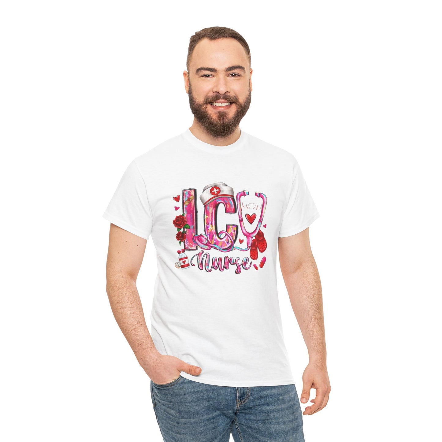 I ❤️ Nurse Unisex Heavy Cotton Tee - Perfect Gift for Healthcare Heroes
