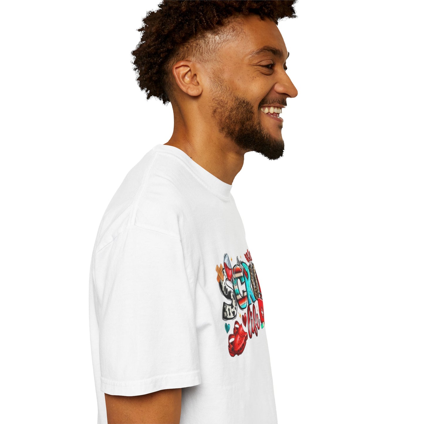 Colorful Unisex Garment-Dyed T-Shirt - Fun Street Art Design
