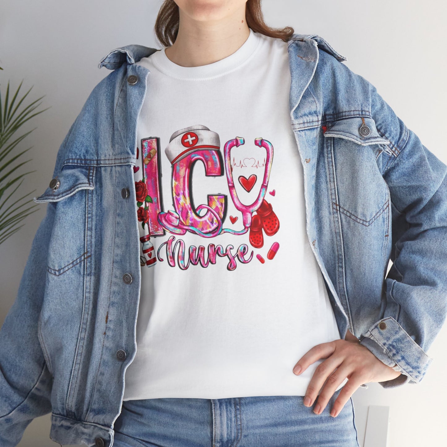 I ❤️ Nurse Unisex Heavy Cotton Tee - Perfect Gift for Healthcare Heroes