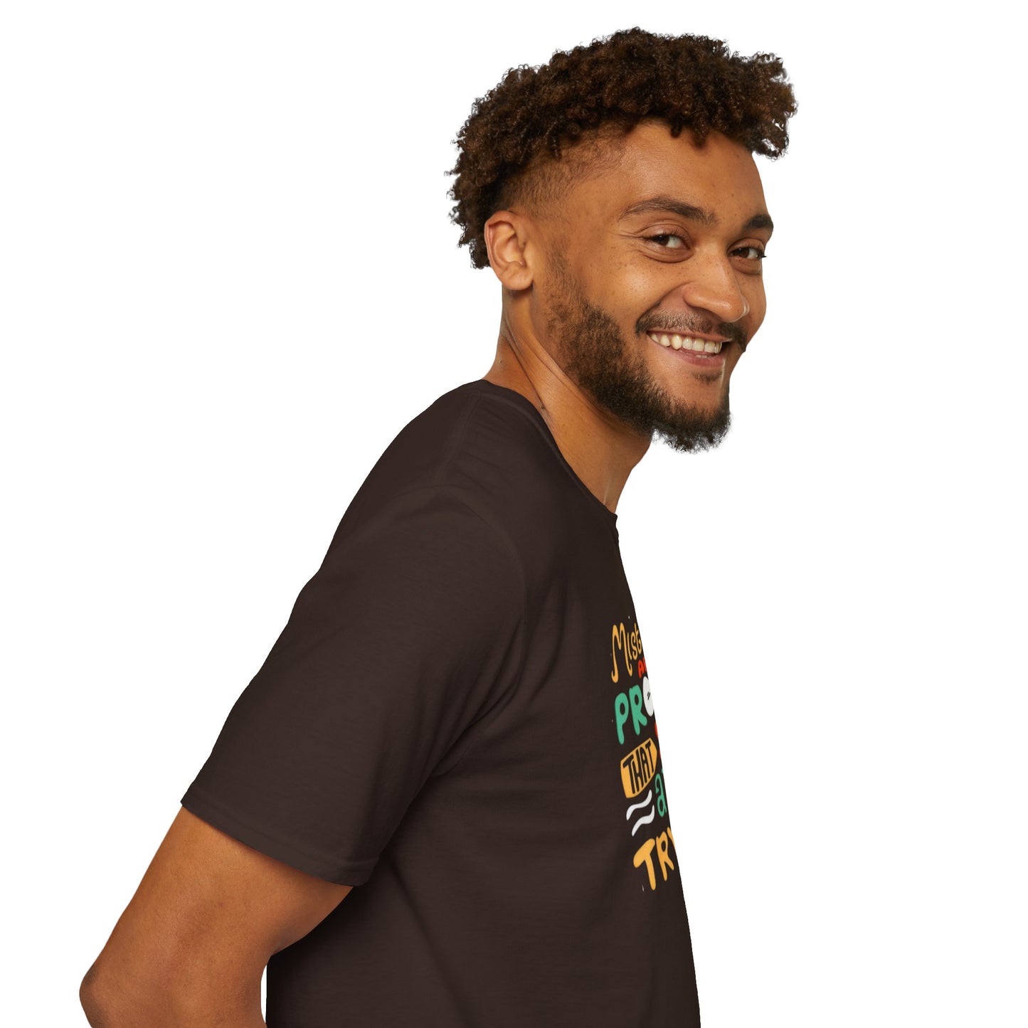 Inspirational Unisex Softstyle T-Shirt - "Mistakes are Proof that You are Trying"