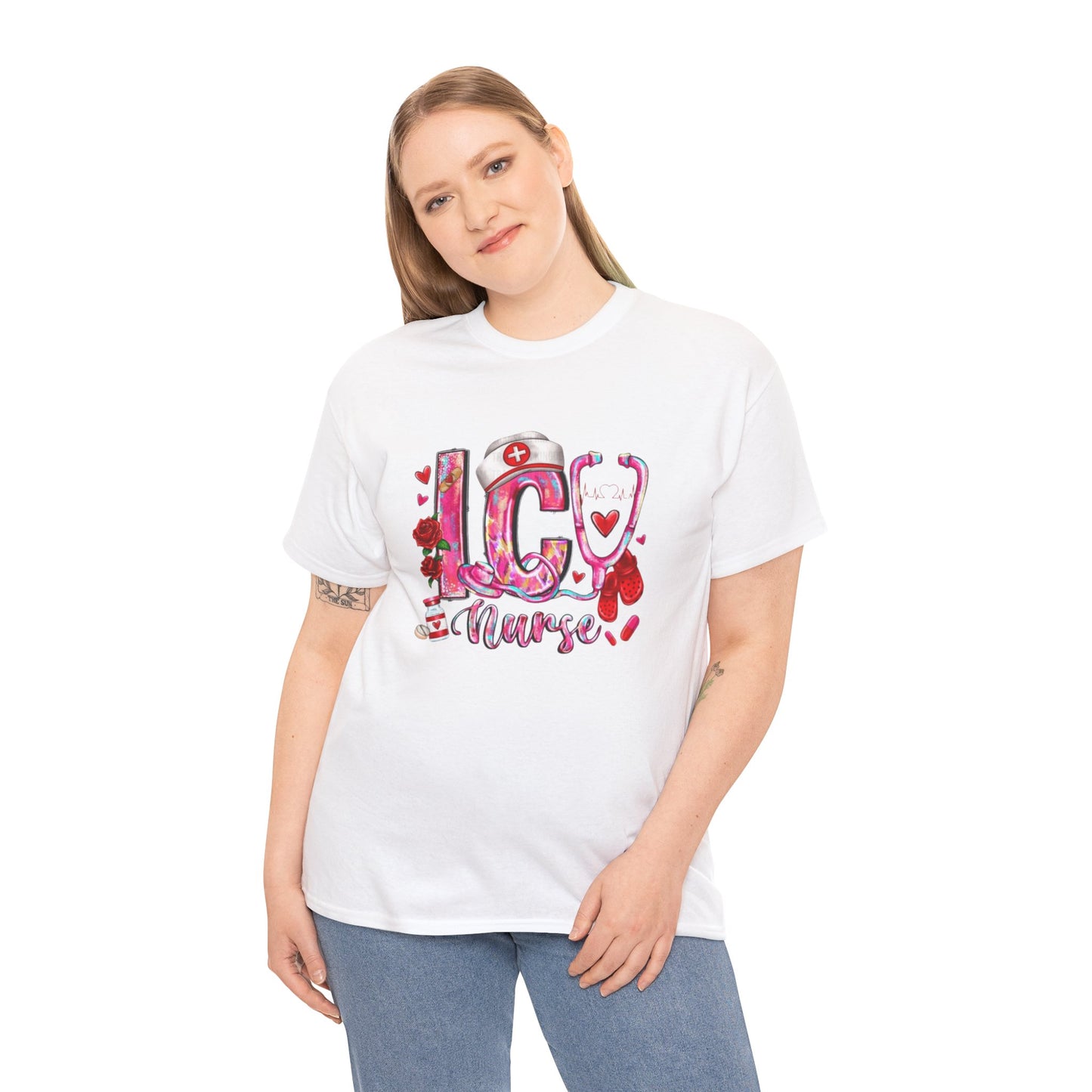 I ❤️ Nurse Unisex Heavy Cotton Tee - Perfect Gift for Healthcare Heroes