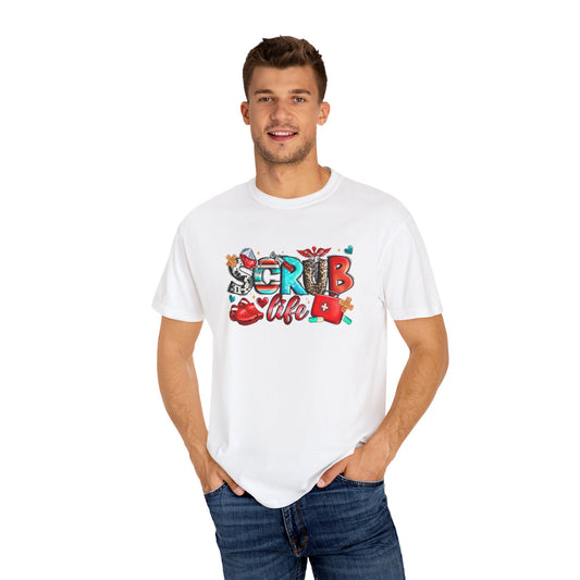 Colorful Unisex Garment-Dyed T-Shirt - Fun Street Art Design